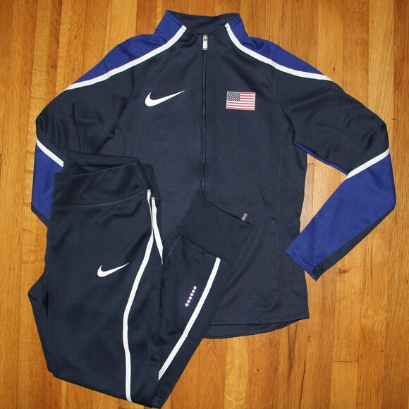 Nike Team USA 2016 Rio Olympics Track Knit Jacket & Pants Womens L Tracksuit - Picture 1 of 12